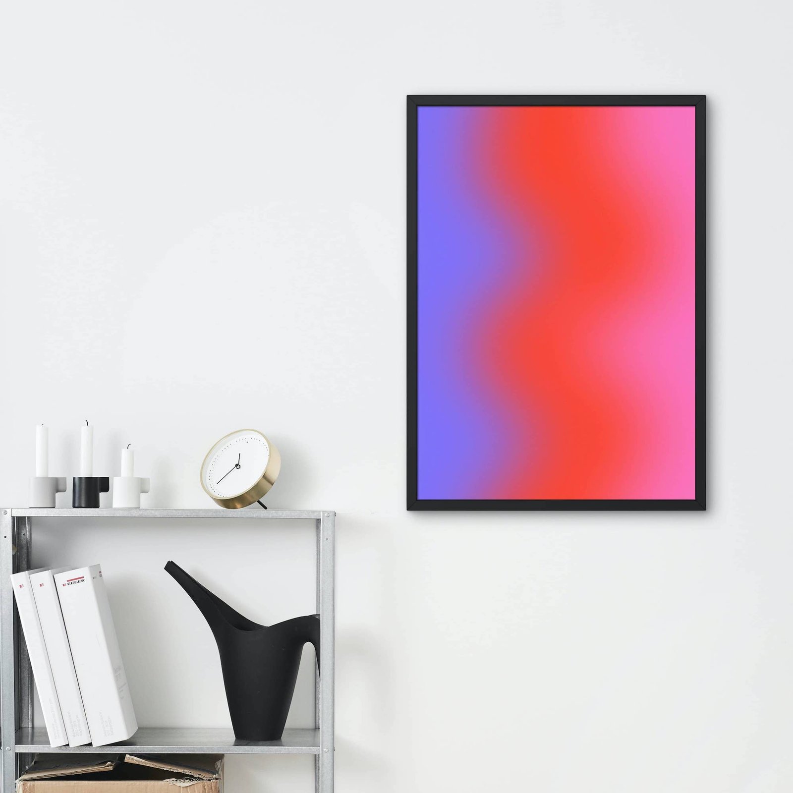 Retro candy coloured Aura, grainy gradient abstract art print
