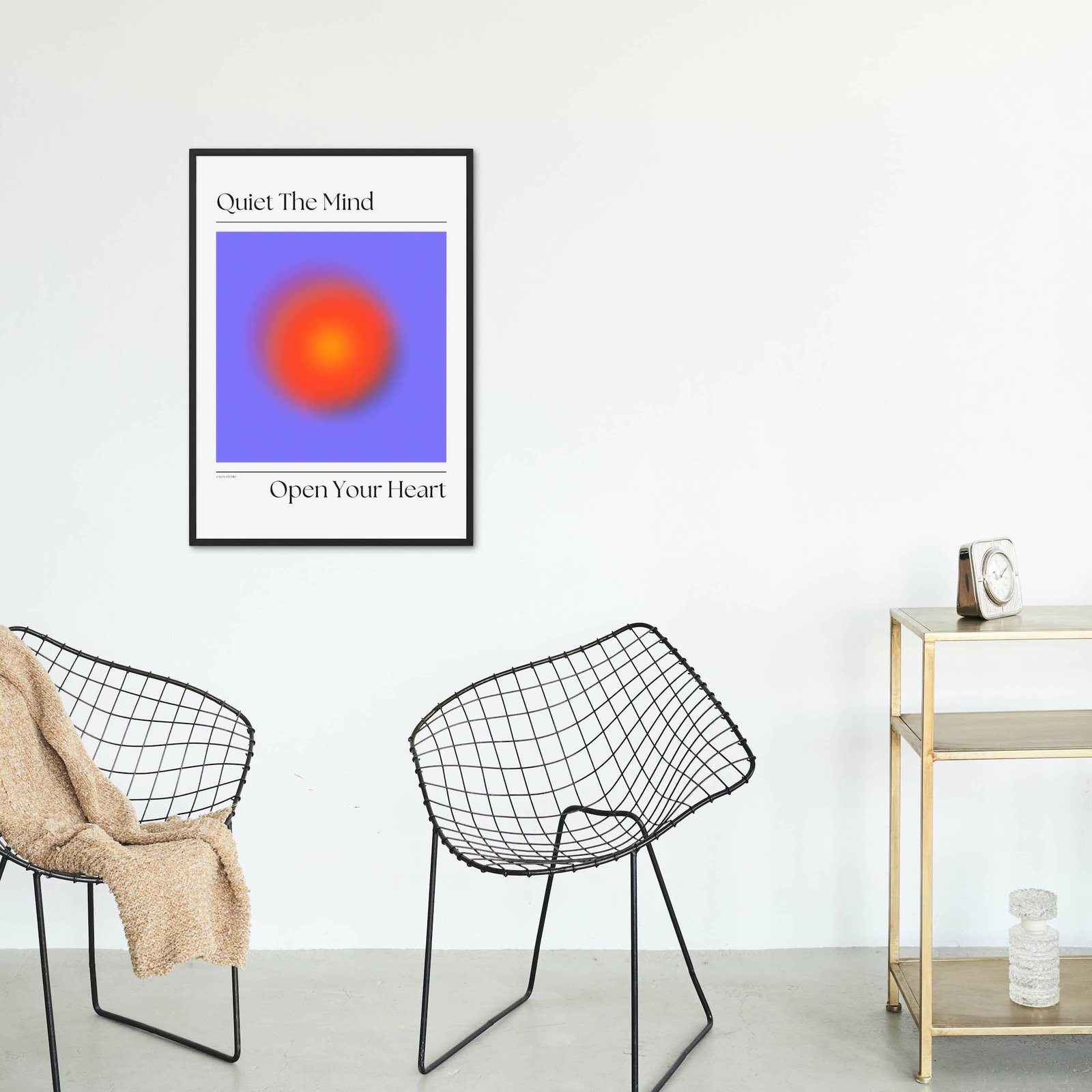 Gradient aura abstract artwork with mindfulness quote